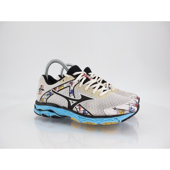 Mizuno Wave Inspire 11 Running Shoes Womens Size 7 M White Gray Red Blue - Picture 1 of 11